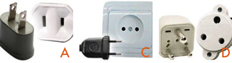 type a c and d outlets